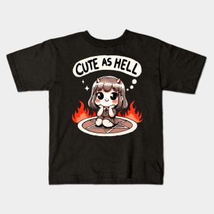 Cute as Hell Cute Girl (Back Print) Kids T-Shirt